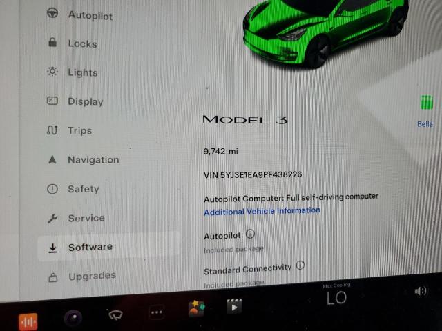Photo 9 from auction – 2023 TESLA MODEL 3 with VIN 5YJ3E1EA9PF438226
