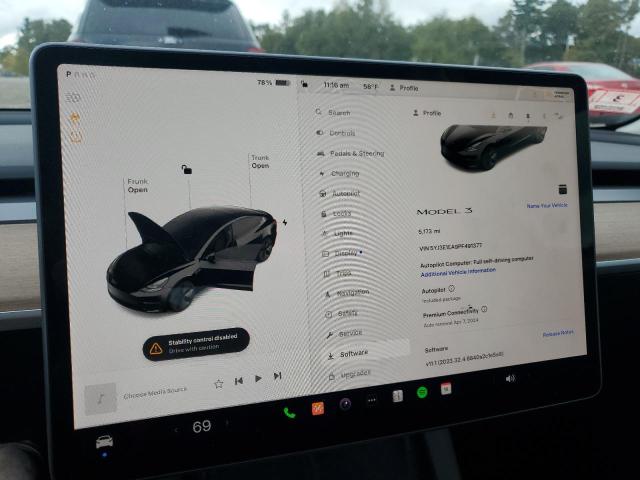 Photo 9 from auction – 2023 TESLA MODEL 3 with VIN 5YJ3E1EA9PF491377