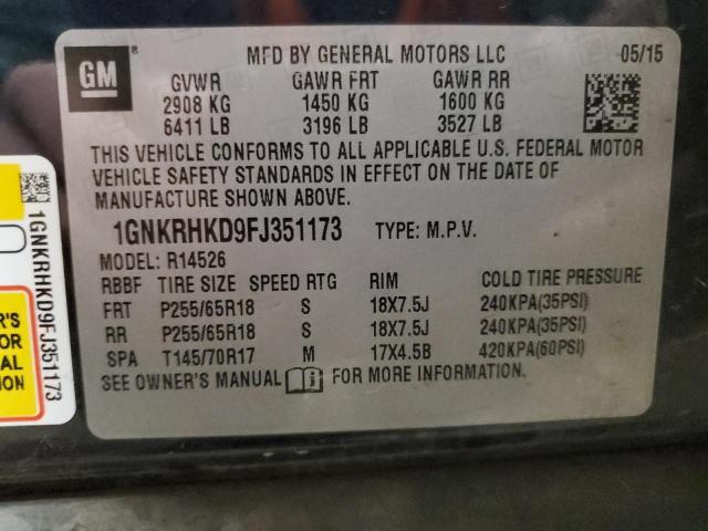 Photo 14 from auction – 2015 CHEVROLET TRAVERSE L with VIN 1GNKRHKD9FJ351173