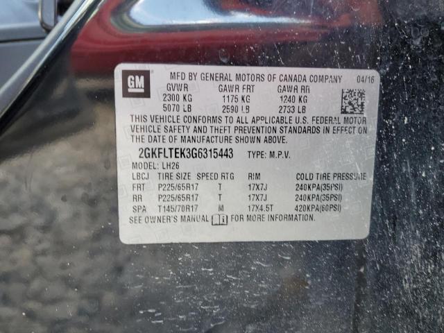 Photo 14 from auction – 2016 GMC TERRAIN SL with VIN 2GKFLTEK3G6315443