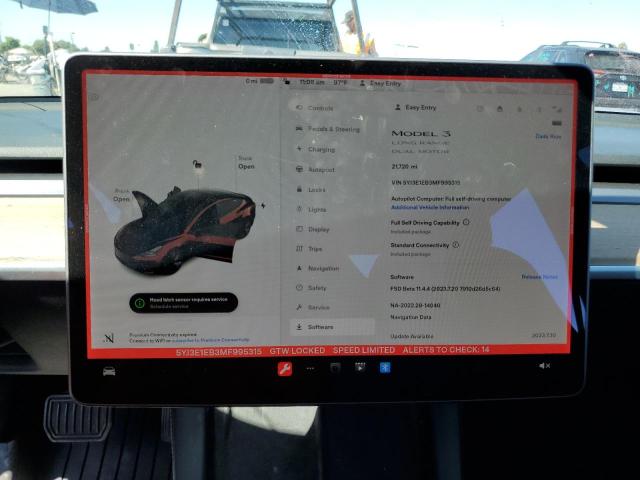 Photo 9 from auction – 2021 TESLA MODEL 3 with VIN 5YJ3E1EB3MF995315