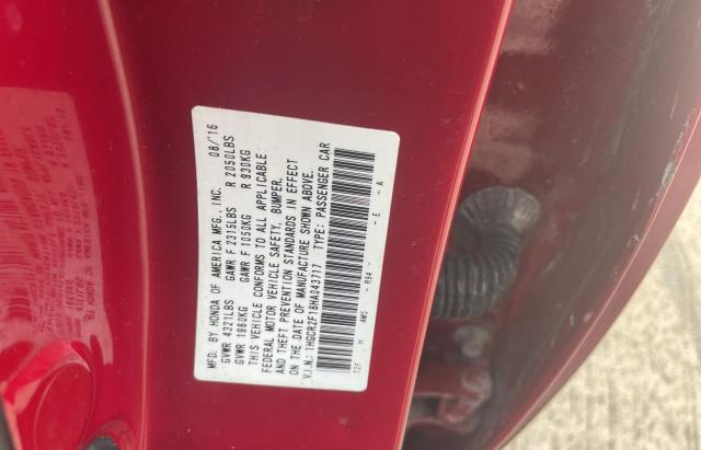 Photo 10 from auction – 2017 HONDA ACCORD SPO with VIN 1HGCR2F18HA043717