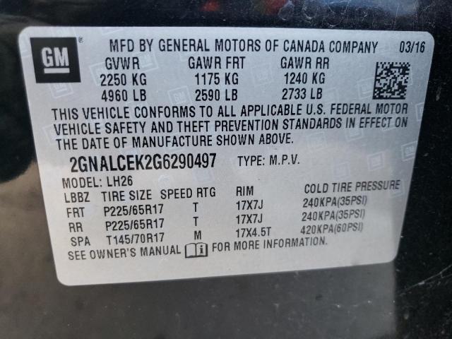 Photo 14 from auction – 2016 CHEVROLET EQUINOX LT with VIN 2GNALCEK2G6290497