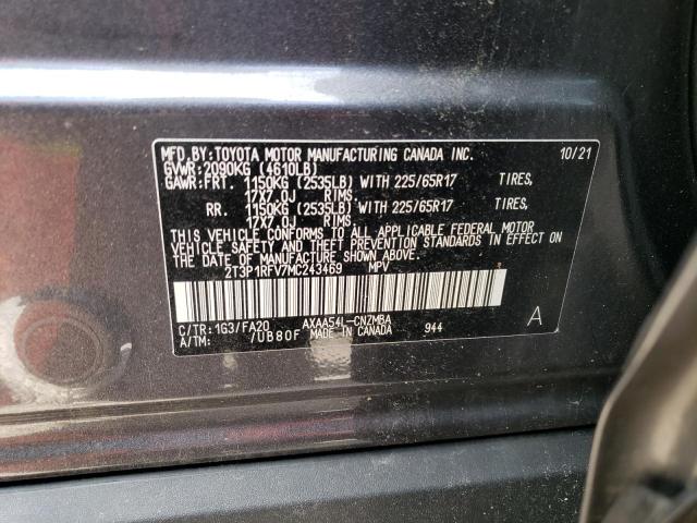 Photo 14 from auction – 2021 TOYOTA RAV4 XLE with VIN 2T3P1RFV7MC243469