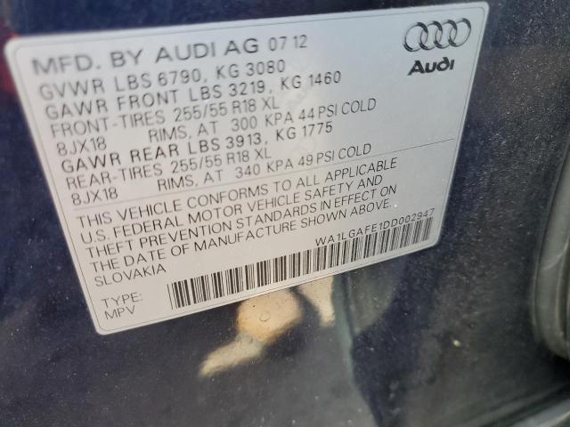 Photo 14 from auction – 2013 AUDI Q7 PREMIUM with VIN WA1LGAFE1DD002947