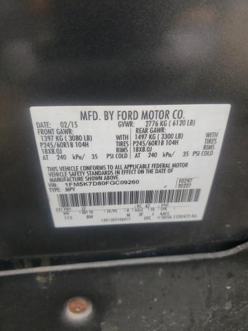 Photo 14 from auction – 2015 FORD EXPLORER X with VIN 1FM5K7D80FGC09260