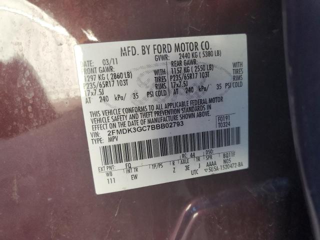 Photo 14 from auction – 2011 FORD EDGE with VIN 2FMDK3GC7BBB02793