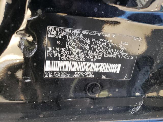 Photo 14 from auction – 2012 TOYOTA RAV4 with VIN 2T3BF4DV1CW235852