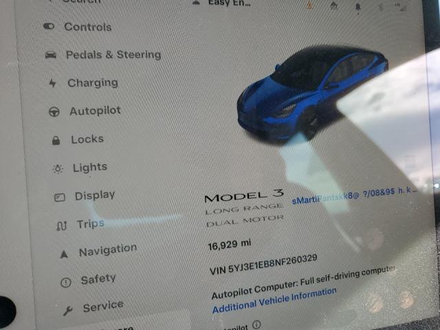 Photo 9 from auction – 2022 TESLA MODEL 3 with VIN 5YJ3E1EB8NF260329