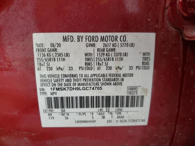 Foto 14 de la subasta – 2020 FORD EXPLORER X con VIN 1FMSK7DH9LGC74705