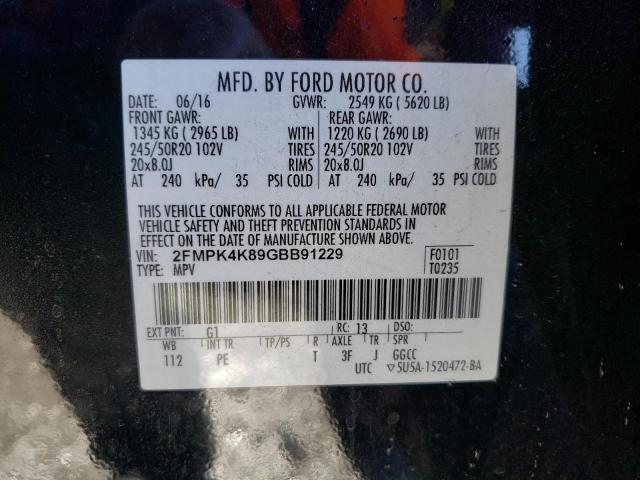 Photo 14 from auction – 2016 FORD EDGE TITAN with VIN 2FMPK4K89GBB91229