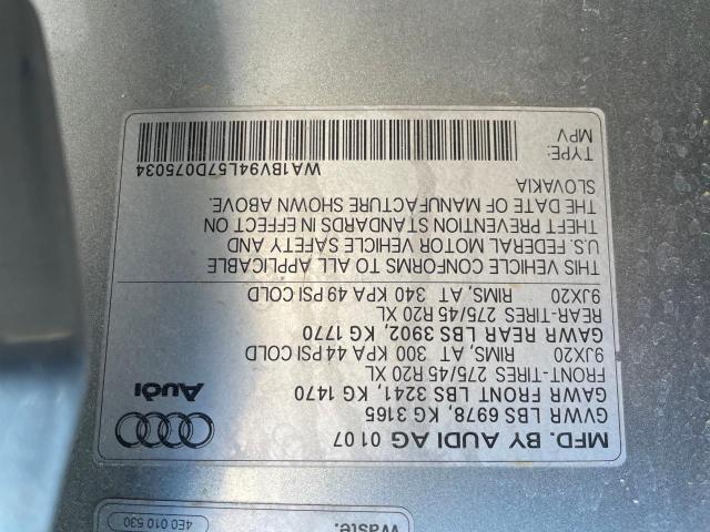 Photo 10 from auction – 2007 AUDI Q7 4.2 QUA with VIN WA1BV94L57D075034