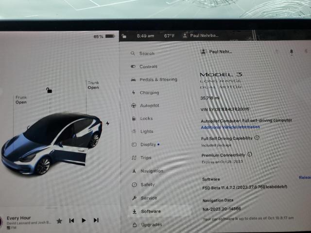 Photo 9 from auction – 2020 TESLA MODEL 3 with VIN 5YJ3E1EB4LF620015