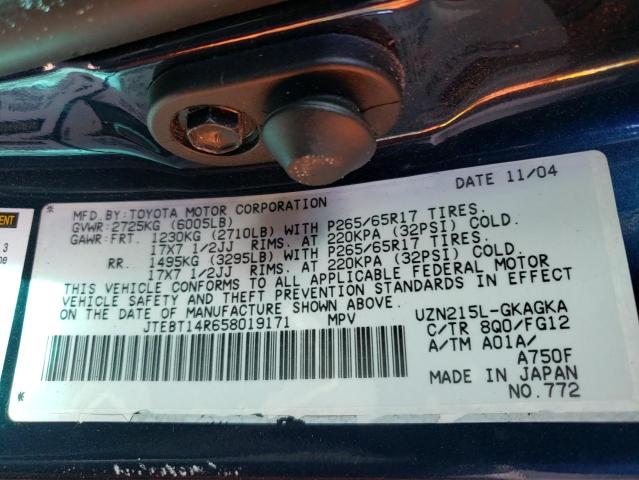 Foto 14 de la subasta – 2005 TOYOTA 4RUNNER SR con VIN JTEBT14R658019171