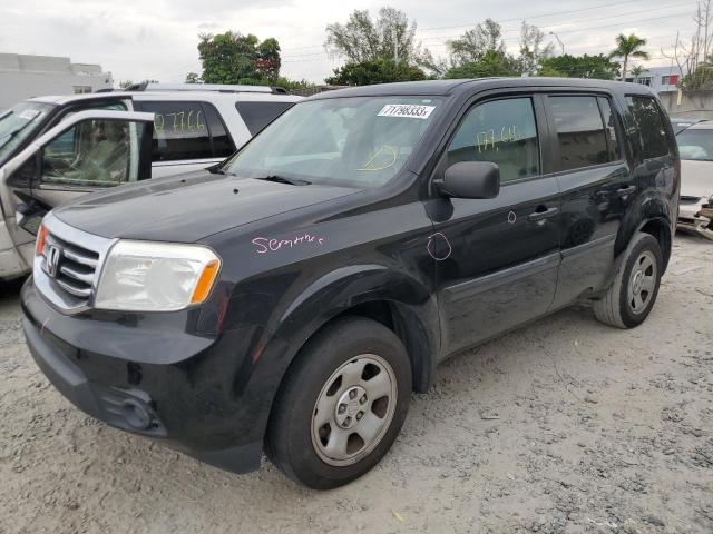 HONDA PILOT LX 2013 with VIN 5FNYF3H2XDB042255 - Photo from auction