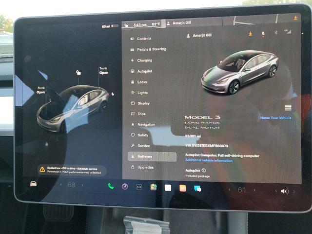 Photo 9 from auction – 2021 TESLA MODEL 3 with VIN 5YJ3E1EBXMF860073