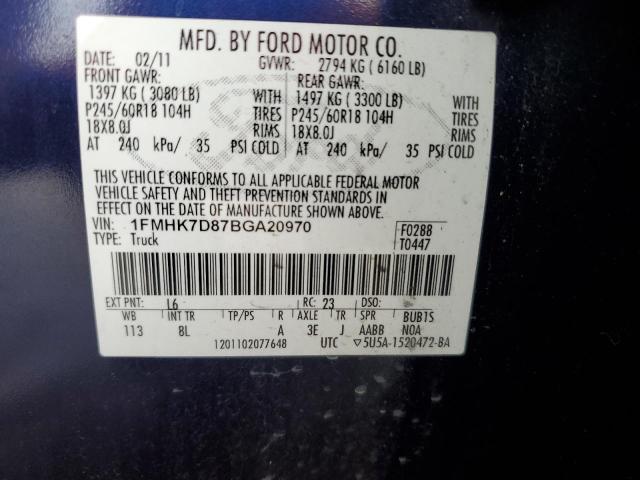 Photo 14 from auction – 2011 FORD EXPLORER X with VIN 1FMHK7D87BGA20970