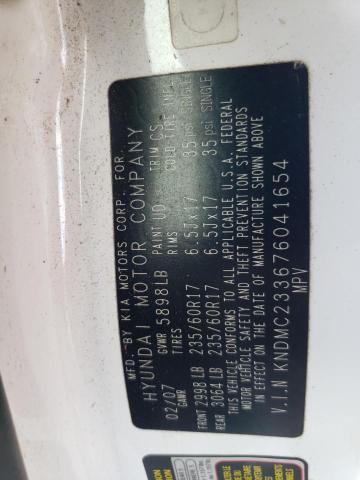 Photo 14 from auction – 2007 HYUNDAI ENTOURAGE with VIN KNDMC233676041654