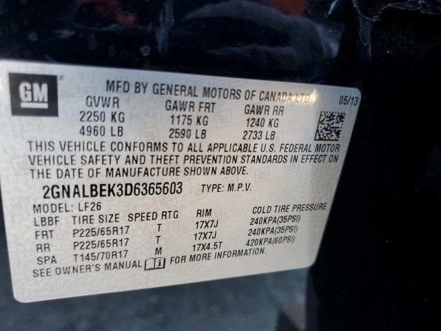 Photo 14 from auction – 2013 CHEVROLET EQUINOX LS with VIN 2GNALBEK3D6365603