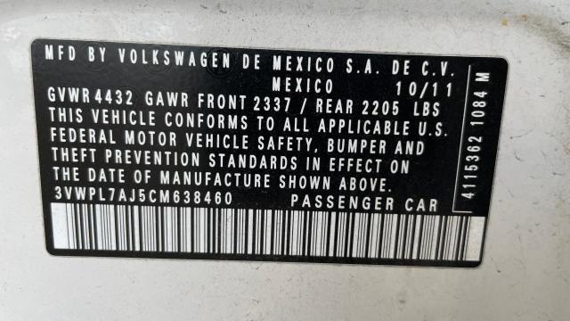 Photo 10 from auction – 2012 VOLKSWAGEN JETTA TDI with VIN 3VWPL7AJ5CM638460