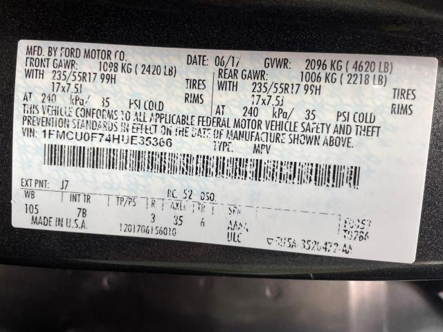 Photo 10 from auction – 2017 FORD ESCAPE S with VIN 1FMCU0F74HUE35366