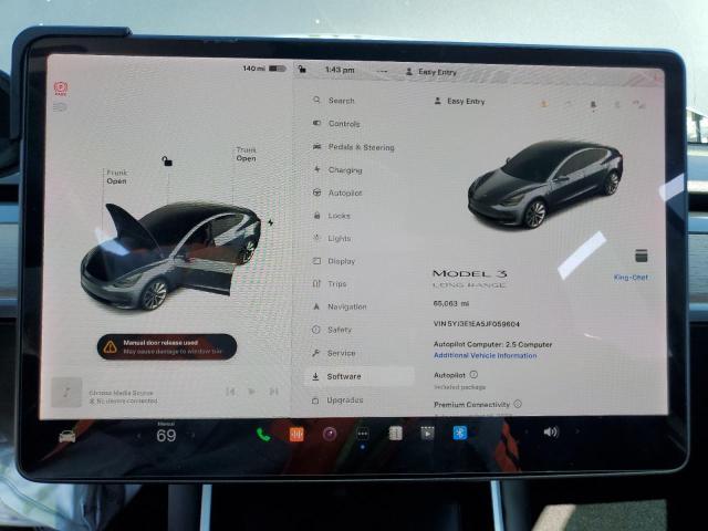 Photo 9 from auction – 2018 TESLA MODEL 3 with VIN 5YJ3E1EA5JF059604