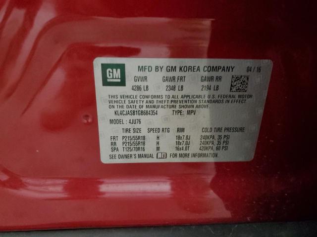 Photo 14 from auction – 2016 BUICK ENCORE with VIN KL4CJASB1GB684354