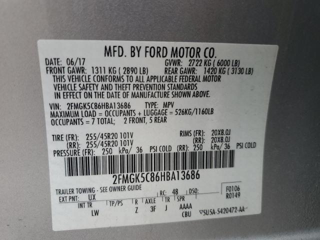 Photo 14 from auction – 2017 FORD FLEX SEL with VIN 2FMGK5C86HBA13686
