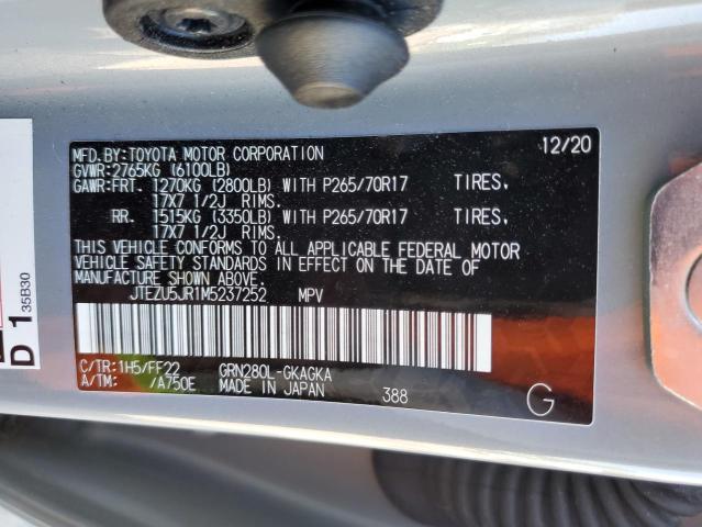 Photo 14 from auction – 2021 TOYOTA 4RUNNER SR with VIN JTEZU5JR1M5237252