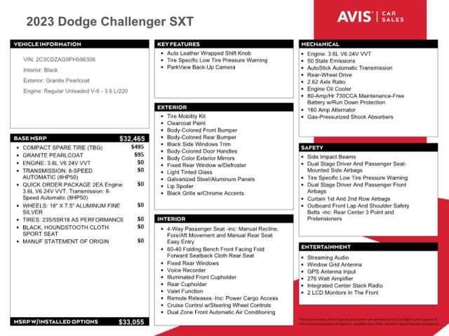 Photo 12 from auction – 2023 DODGE CHALLENGER with VIN 2C3CDZAG9PH586306