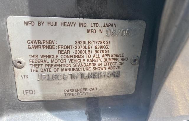 Photo 10 from auction – 2006 SUBARU IMPREZA 2. with VIN JF1GD67676H504898