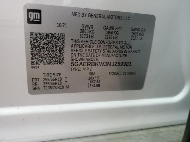 Photo 14 from auction – 2021 BUICK ENCLAVE ES with VIN 5GAERBKW3MJ259981