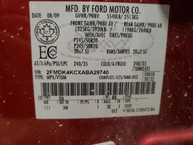 Photo 14 from auction – 2010 FORD EDGE LIMIT with VIN 2FMDK4KCXABA29740