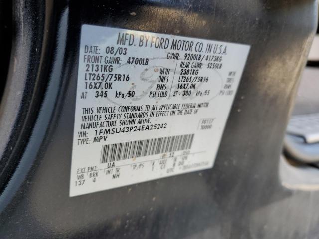 Photo 14 from auction – 2004 FORD EXCURSION with VIN 1FMSU43P24EA25242