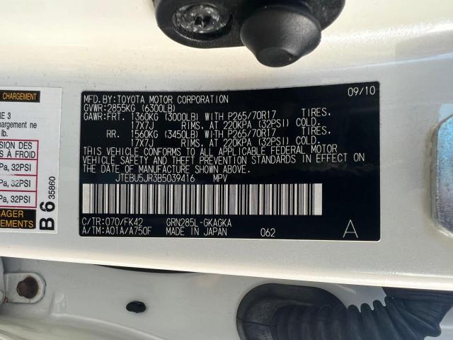 Photo 10 from auction – 2011 TOYOTA 4RUNNER SR with VIN JTEBU5JR3B5039416
