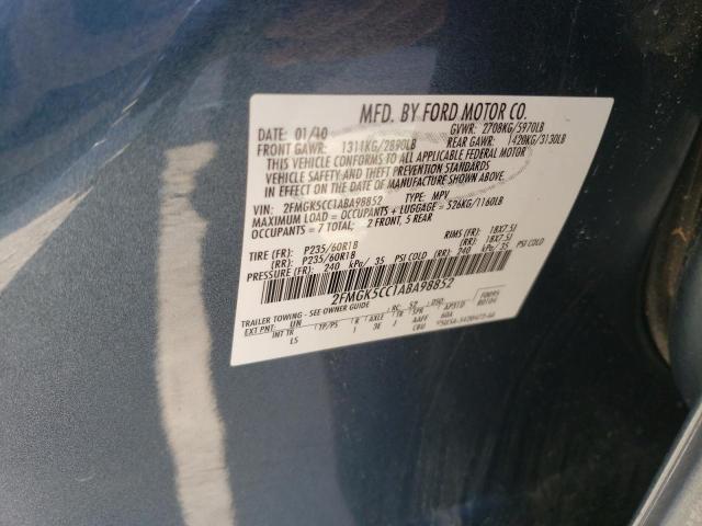 Photo 14 from auction – 2010 FORD FLEX SEL with VIN 2FMGK5CC1ABA98852