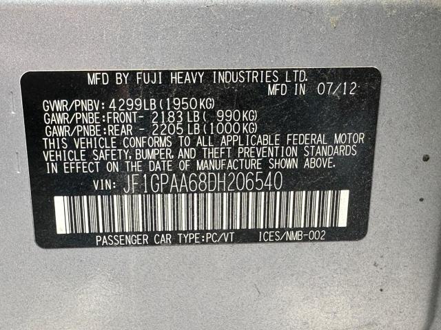 Photo 10 from auction – 2013 SUBARU IMPREZA with VIN JF1GPAA68DH206540