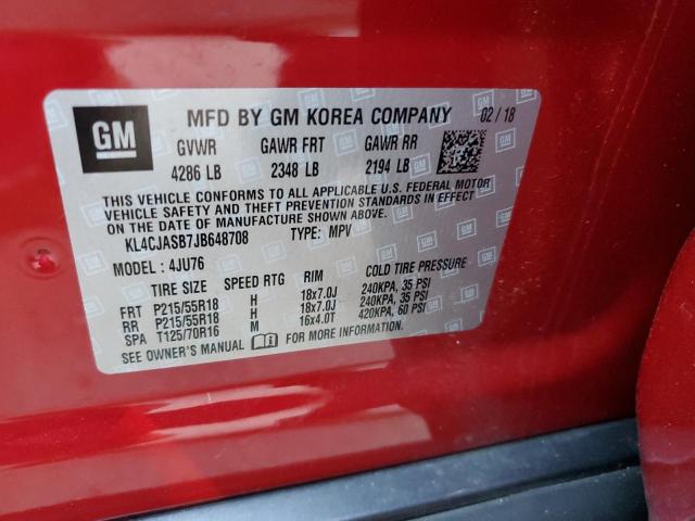 Photo 14 from auction – 2018 BUICK ENCORE PRE with VIN KL4CJASB7JB648708