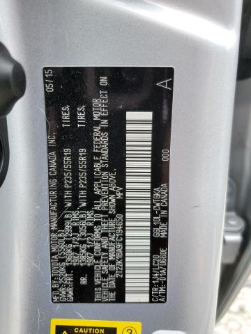 Photo 14 from auction – 2015 LEXUS RX 350 with VIN 2T2ZK1BA9FC194650