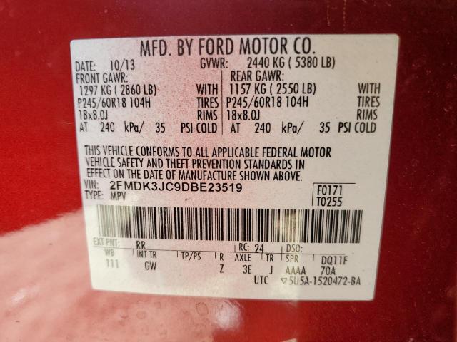 Photo 14 from auction – 2013 FORD EDGE SEL with VIN 2FMDK3JC9DBE23519