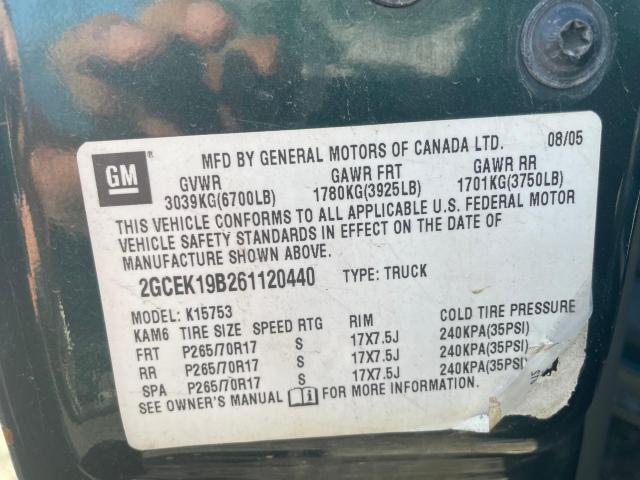Photo 10 from auction – 2006 CHEVROLET SILVERADO with VIN 2GCEK19B261120440
