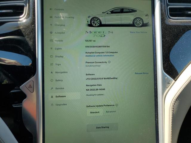Photo 9 from auction – 2015 TESLA MODEL S with VIN 5YJSA1E26FF114794
