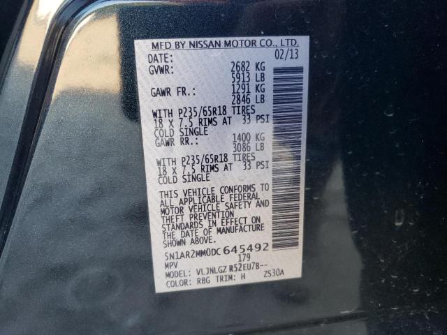Photo 14 from auction – 2013 NISSAN PATHFINDER with VIN 5N1AR2MM0DC645492