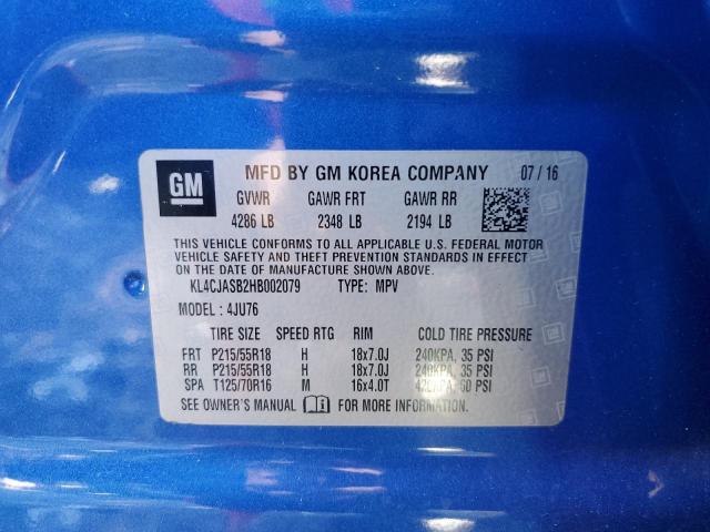 Photo 14 from auction – 2017 BUICK ENCORE PRE with VIN KL4CJASB2HB002079
