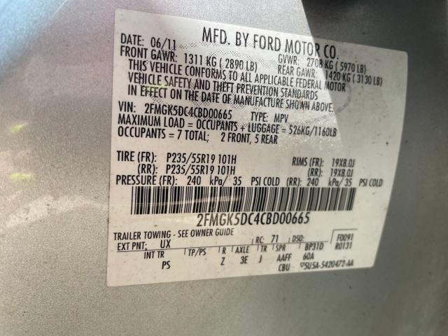 Photo 10 from auction – 2012 FORD FLEX LIMIT with VIN 2FMGK5DC4CBD00665