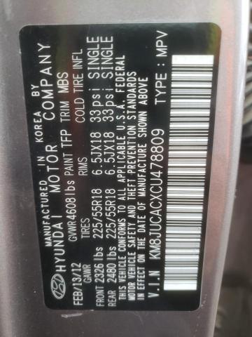 Photo 14 from auction – 2012 HYUNDAI TUCSON GLS with VIN KM8JUCACXCU478809