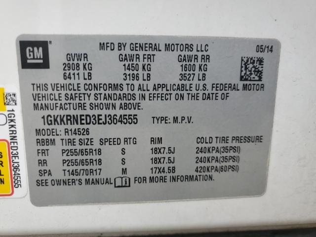 Photo 14 from auction – 2014 GMC ACADIA SLE with VIN 1GKKRNED3EJ364555