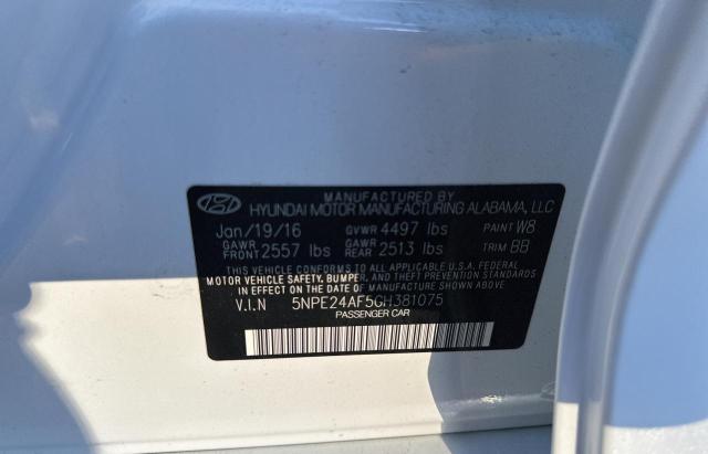 Photo 10 from auction – 2016 HYUNDAI SONATA SE with VIN 5NPE24AF5GH381075