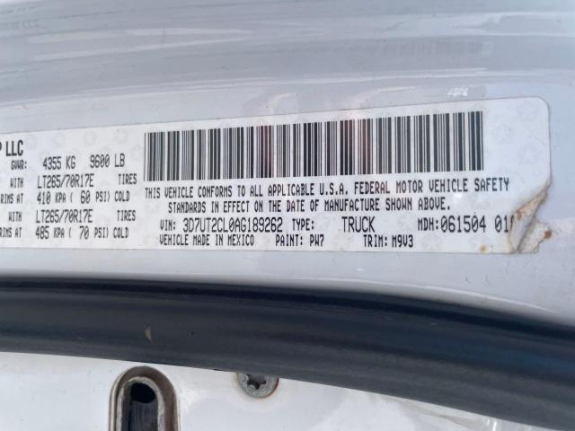 Photo 10 from auction – 2010 DODGE RAM 2500 with VIN 3D7UT2CL0AG189262
