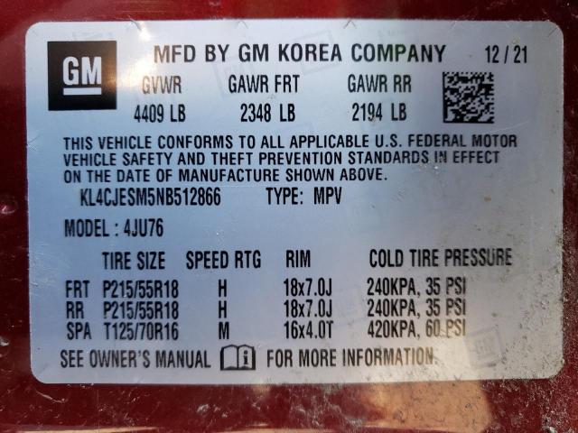 Photo 14 from auction – 2022 BUICK ENCORE PRE with VIN KL4CJESM5NB512866